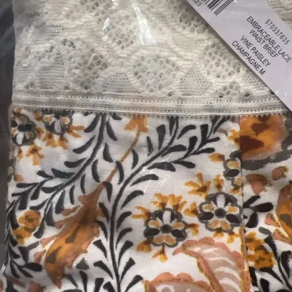 Soma Embraceable Lace Brief Print Paisley Yellow Size Large Panties - Picture 8 of 8